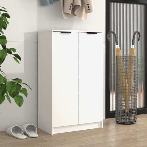 Shoe Cabinet White 59x35x100.5 cm Engineered Wood