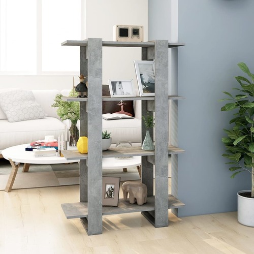 Book Cabinet/Room Divider Concrete Grey 80x30x123.5 cm