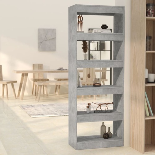 Book Cabinet/Room Divider Concrete Grey 60x30x166 cm Engineered Wood