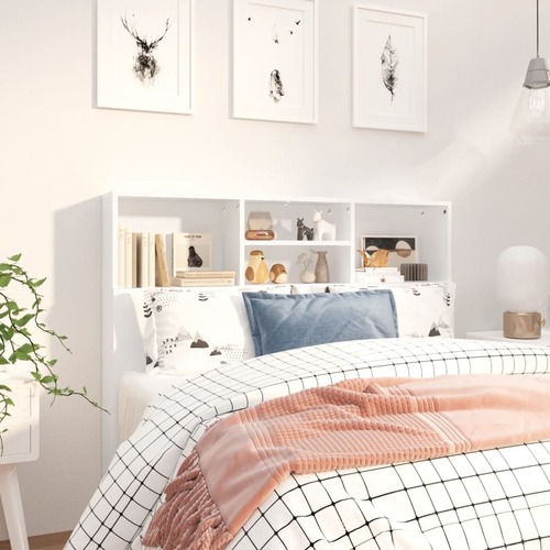 Headboard Cabinet White 120 cm