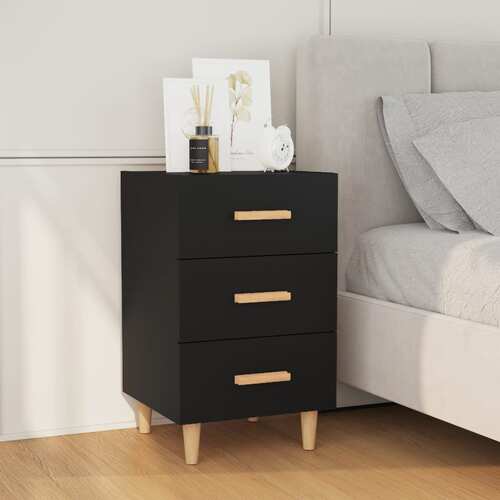 Bedside Cabinet Black 40x40x66 cm Engineered Wood