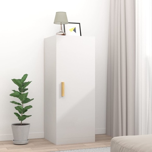 Wall Cabinet High Gloss White 34.5x34x90 cm Engineered Wood