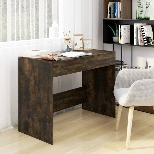 Desk Smoked Oak 101x50x76.5 cm Engineered Wood