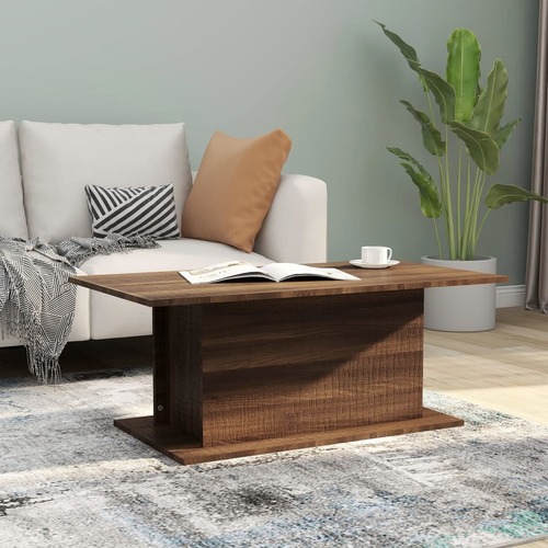 Coffee Table Brown Oak 102x55.5x40 cm Engineered Wood