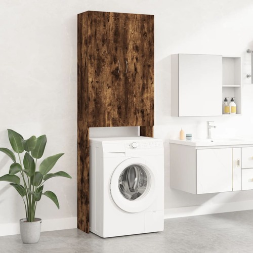 Washing Machine Cabinet Smoked Oak 64x25.5x190 cm