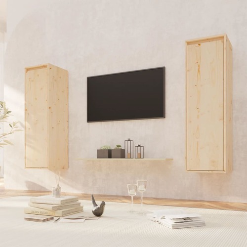 Wall Cabinets 2 pcs 30x30x100 cm Solid Wood Pine