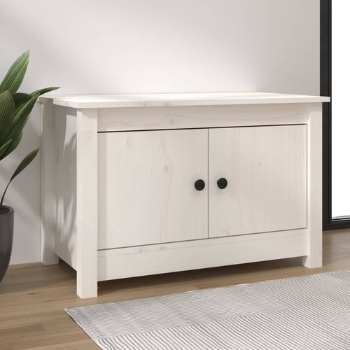 Shoe Cabinet White 70x38x45.5 cm Solid Wood Pine