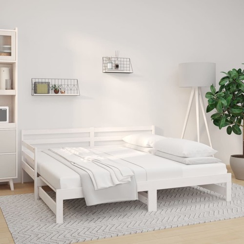 Pull-out Day Bed without Mattress White 2x(90x190) cm