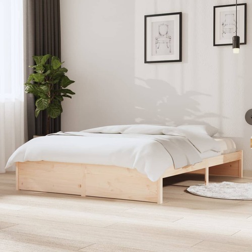 Bed Frame Solid Wood 137x187 cm Double Size