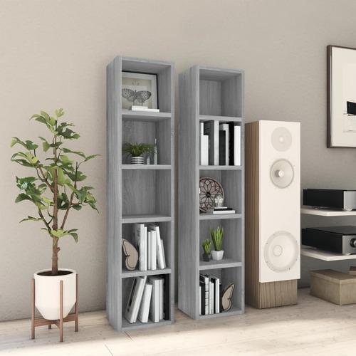 CD Cabinets 2 pcs Grey Sonoma 21x16x93.5 cm Engineered Wood