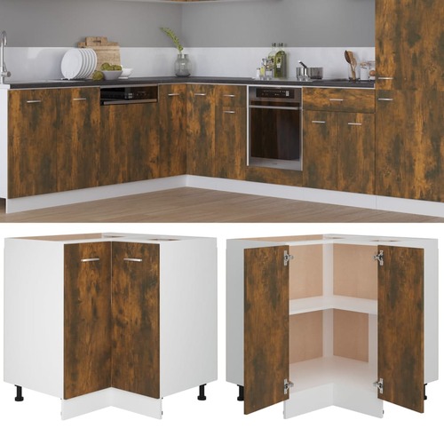Kitchen Cabinet Smoked Oak 75.5x75.5x81.5 cm Engineered Wood