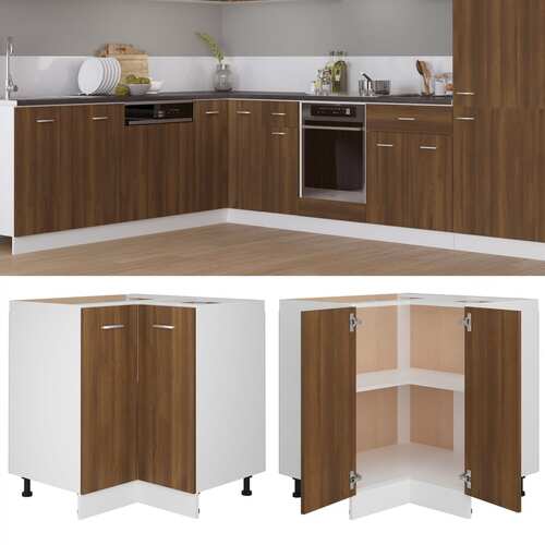 Kitchen Cabinet Brown Oak 75.5x75.5x81.5 cm Engineered Wood