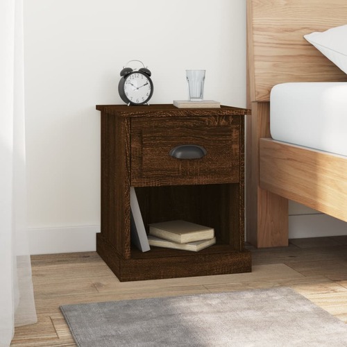 Bedside Cabinet Brown Oak 39x39x47.5 cm Engineered Wood