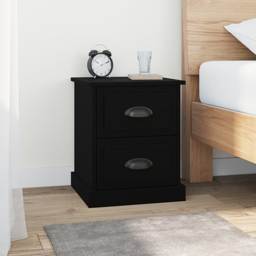 Bedside Cabinet Black 39x39x47.5 cm Engineered Wood