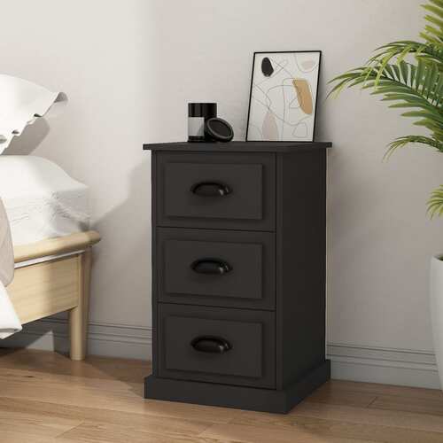 Bedside Cabinet Black 39x39x67 cm Engineered Wood