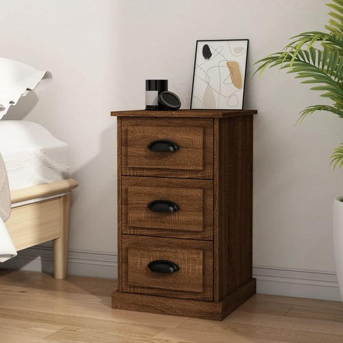 Bedside Cabinet Brown Oak 39x39x67 cm Engineered Wood