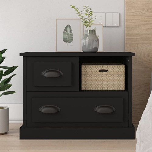 Bedside Cabinet Black 60x39x45 cm