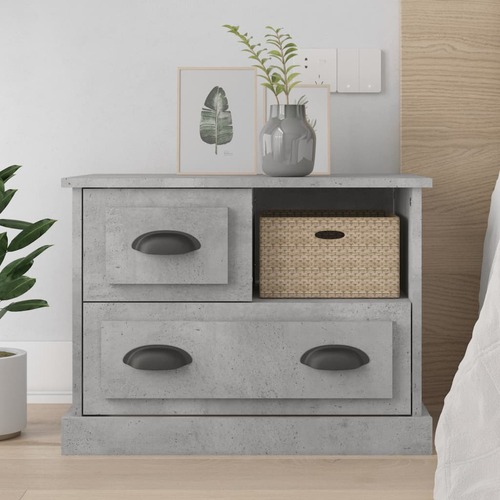 Bedside Cabinet Concrete Grey 60x39x45 cm