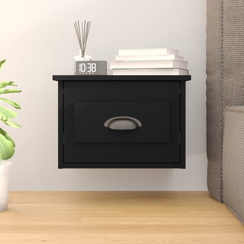 Wall-mounted Bedside Cabinet Black 41.5x36x28cm