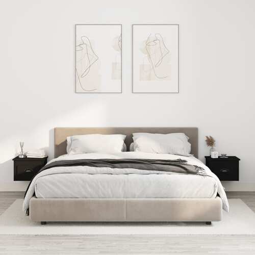 Wall-mounted Bedside Cabinets 2 pcs Black 41.5x36x28cm