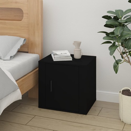 Bedside Cabinet Black 50x39x47 cm