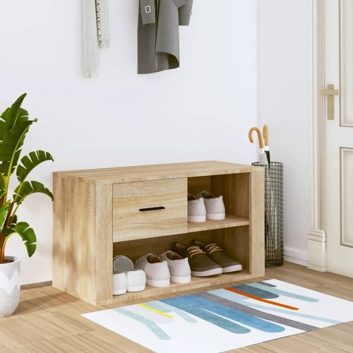 Shoe Cabinet Sonoma Oak 80x35x45 cm Engineered Wood
