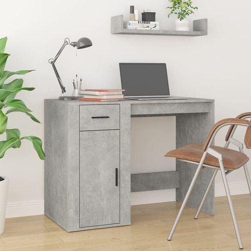 Desk Concrete Grey 100x49x75 cm Engineered Wood