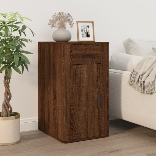 Desk Cabinet Brown Oak 40x49x75 cm Engineered Wood