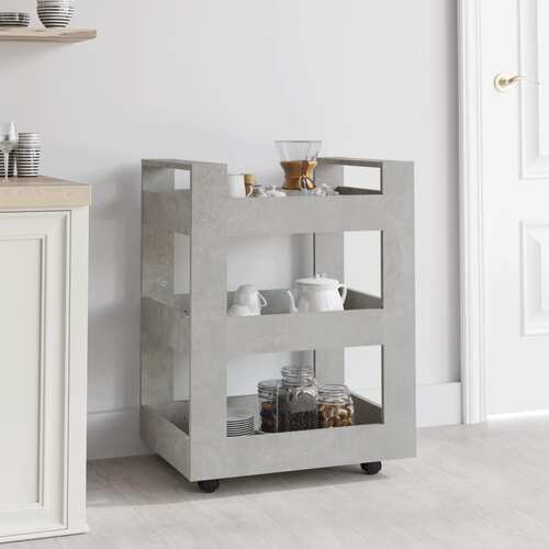 Kitchen Trolley Concrete Grey 60x45x80 cm Engineered Wood
