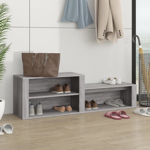 Shoe Cabinet Grey Sonoma 150x35x45 cm Engineered Wood