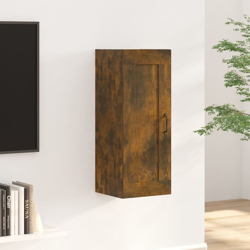 Hanging Cabinet Smoked Oak 35x34x90 cm Engineered Wood