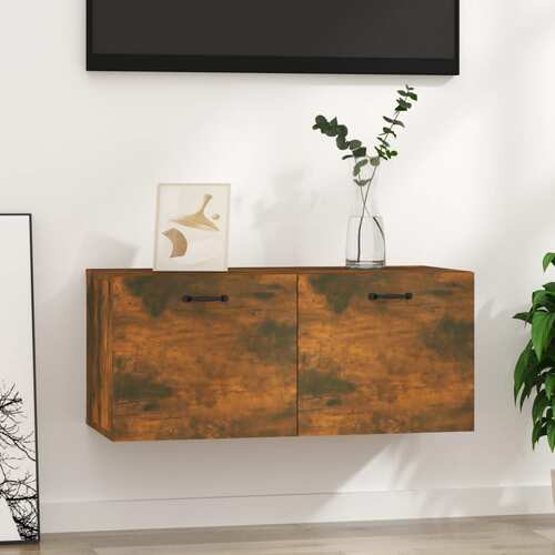 Wall Cabinet Smoked Oak 80x35x36.5 cm Engineered Wood