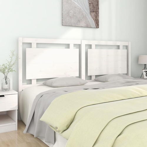 Bed Headboard White 185.5x4x100 cm Solid Wood Pine