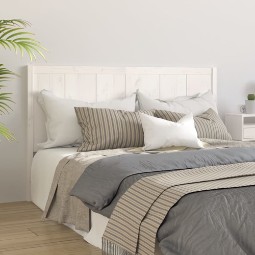 Bed Headboard White 185.5x4x100 cm Solid Pine Wood
