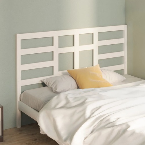 Bed Headboard White 156x4x104 cm Solid Wood Pine