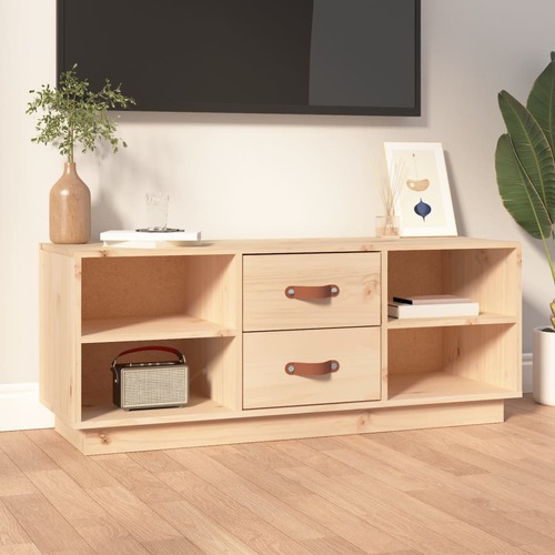 TV Cabinet 100x34x40 cm Solid Wood Pine