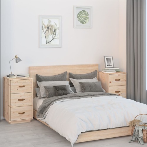 Bedside Cabinets 2 pcs 40x40x75 cm Solid Wood Pine