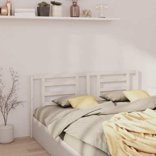 Bed Headboard White 156x4x100 cm Solid Wood Pine