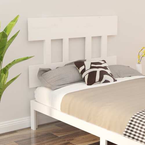 Bed Headboard White 93.5x3x81 cm Solid Wood Pine
