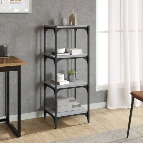 Book Cabinet Grey Sonoma 40x33x100 cm Engineered Wood and Steel