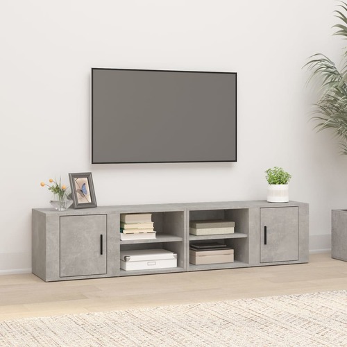 TV Cabinets 2 pcs Concrete Grey 80x31.5x36 cm Engineered Wood