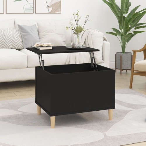 Coffee Table Black 60x44.5x45 cm Engineered Wood