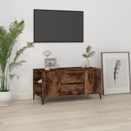 TV Cabinet Smoked Oak 102x44.5x50 cm Engineered Wood