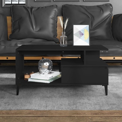 Coffee Table  Black 90x49x45 cm Engineered Wood