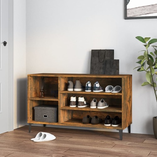 Shoe Cabinet Smoked Oak 102x36x60 cm Engineered Wood