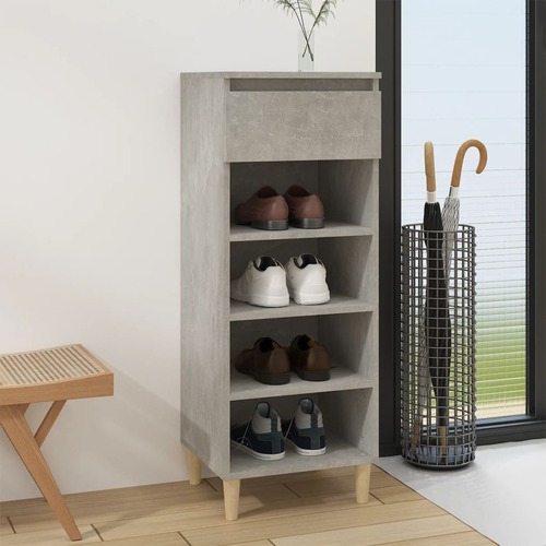 Shoe Cabinet Concrete Grey 40x36x105 cm Engineered Wood