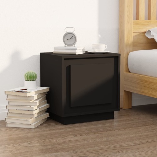 Bedside Cabinet Black 44x35x45 cm Engineered Wood