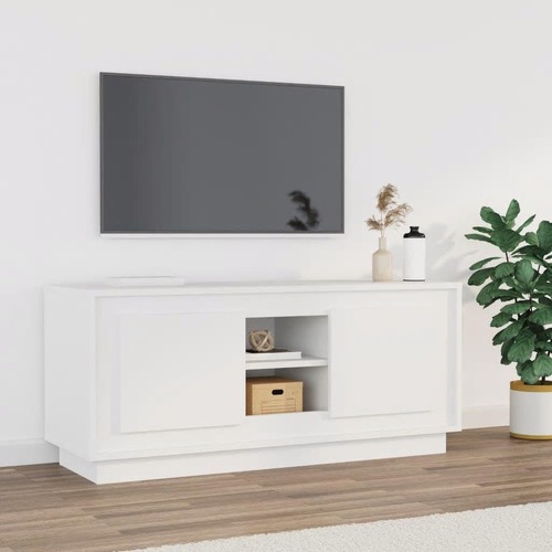 TV Cabinet White 102x35x45 cm Engineered Wood
