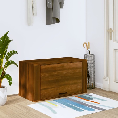 Wall-mounted Shoe Cabinet Brown Oak 70x35x38 cm Solid Wood Pine