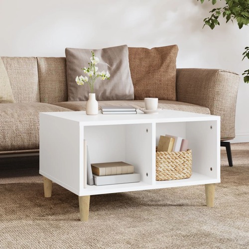 Coffee Table White 60x50x36.5 cm Engineered Wood